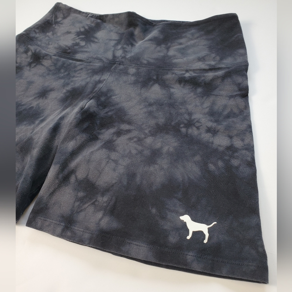 PINK Victoria's Secret Black Tie-Dye Athletic Shorts,YOGA Shorts, VS Bike Shorts